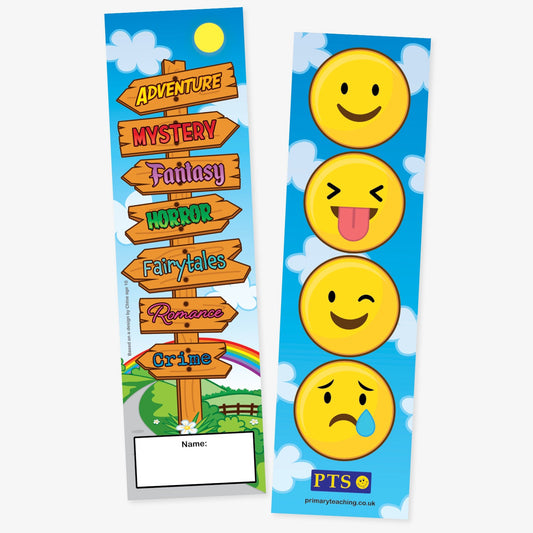 30 Book Signpost and Emoji Bookmarks