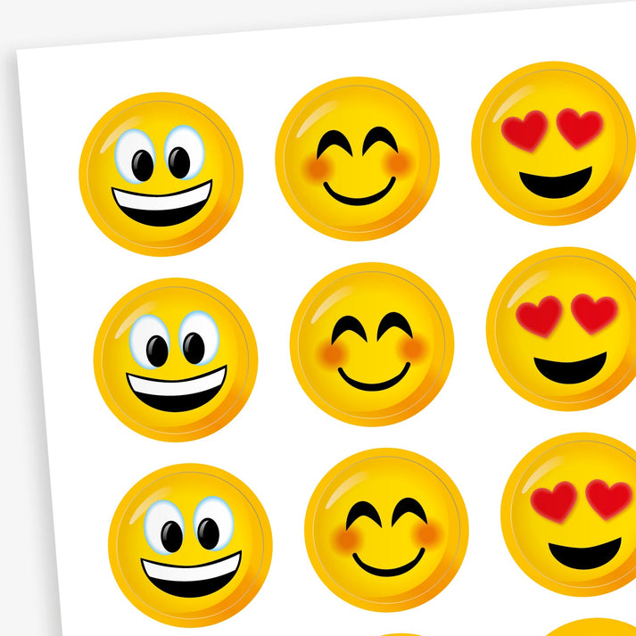 Emoji Stickers | Mixed Designs | 35 Stickers | 20mm