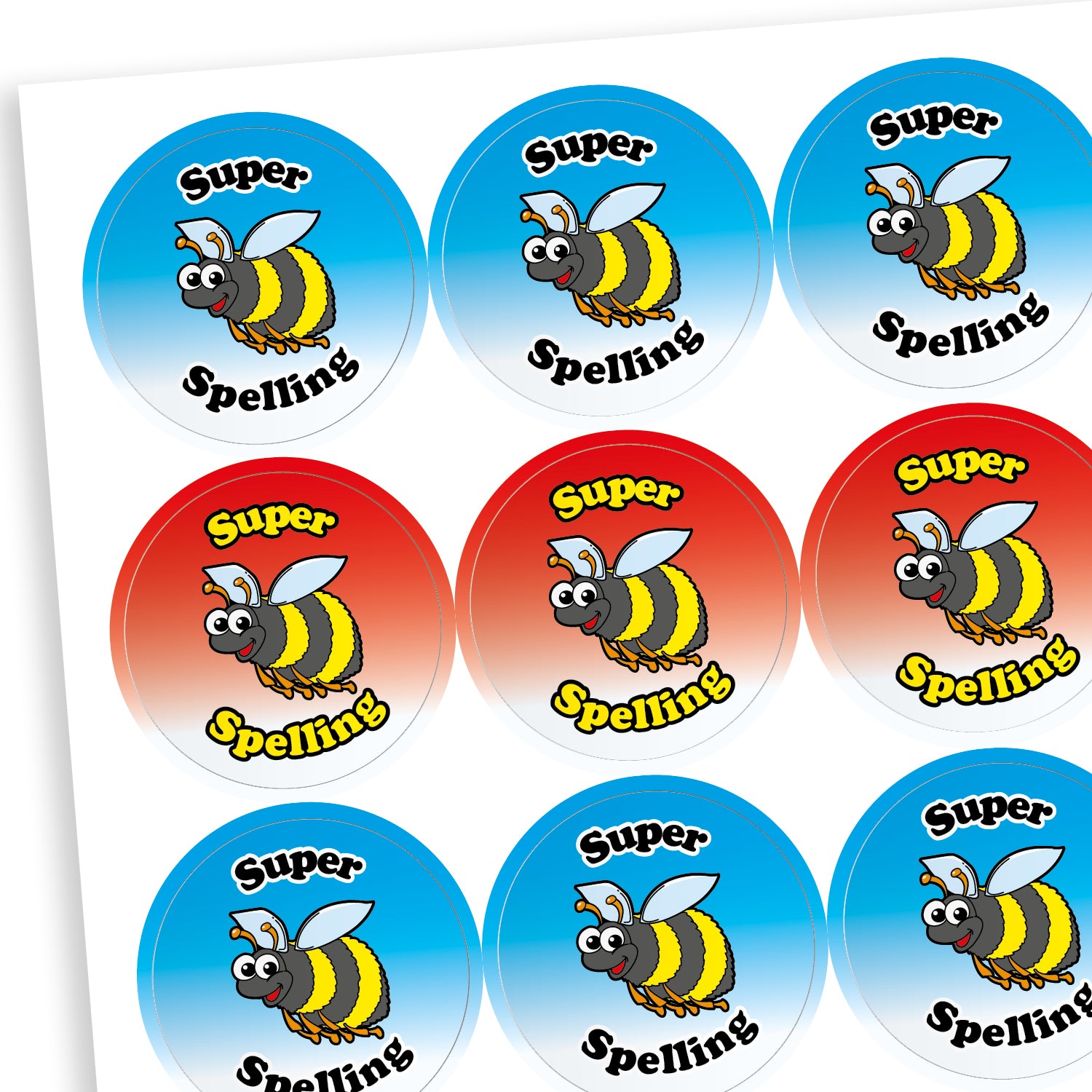 Sper Writing Sticker Super Spelling Stickers | Mixed | 30 Stickers | 25mm
