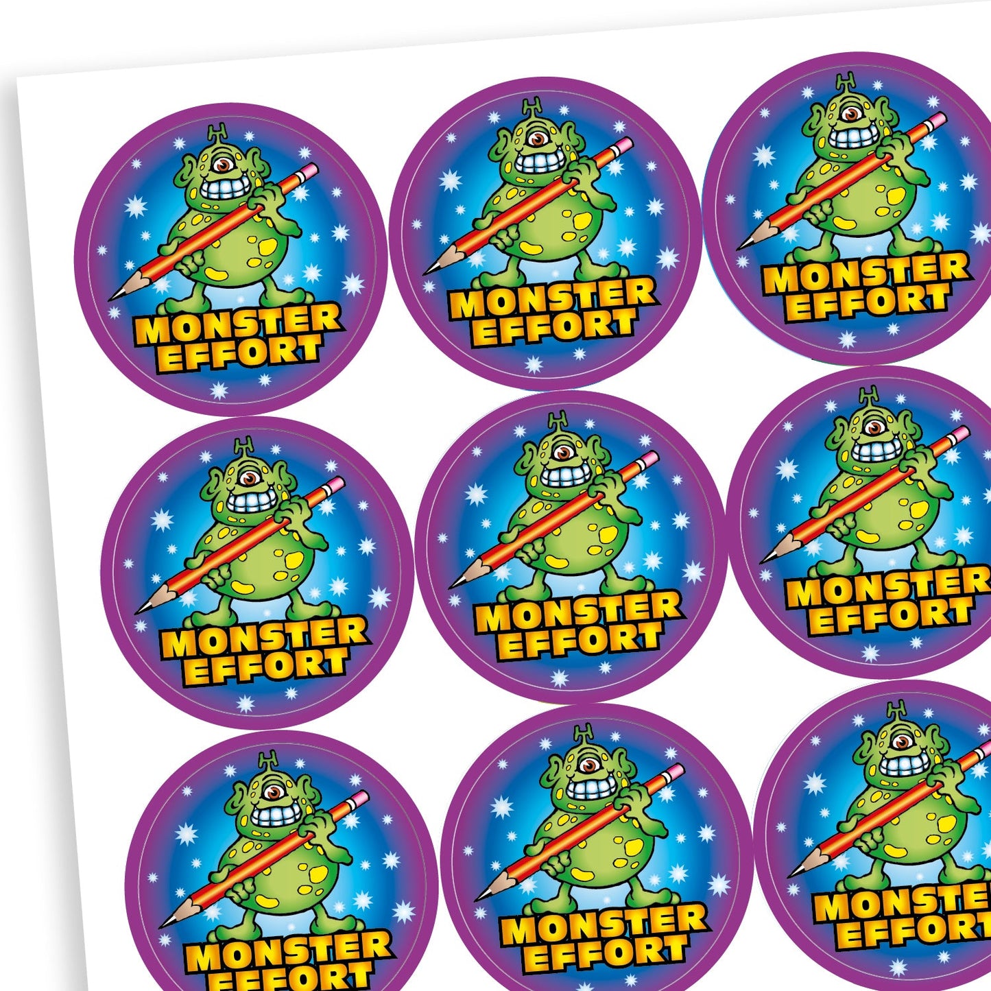 30 Monster Effort Stickers - 25mm