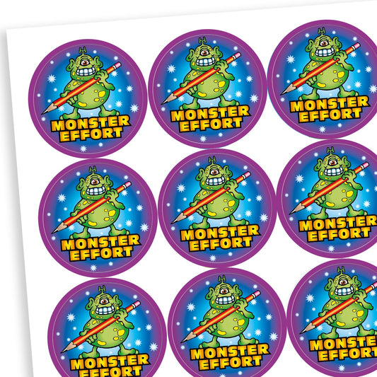 30 Monster Effort Stickers - 25mm