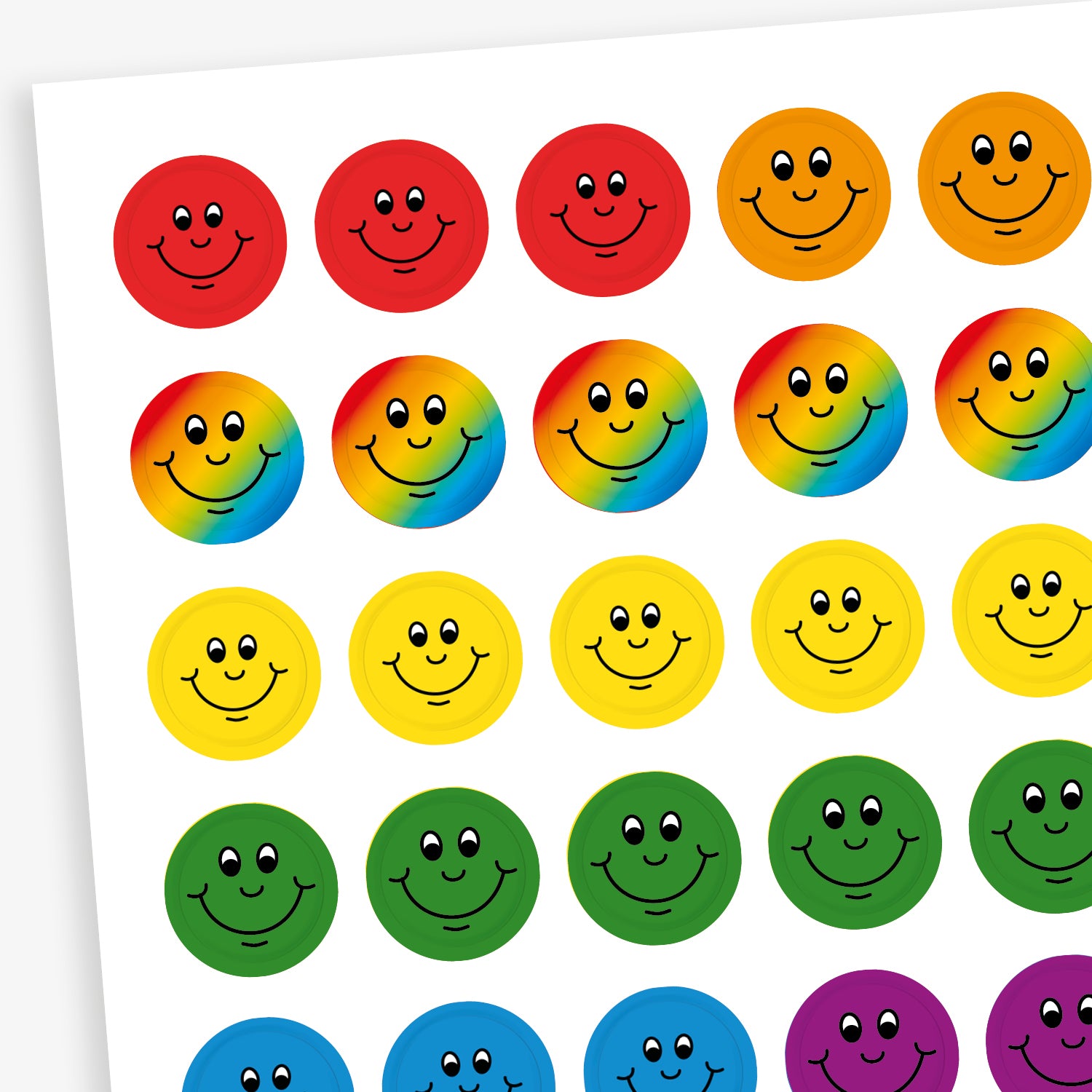 2400 Adesivi Faccine Premio Per Bambini – Smile Rossi, Gialli, Verdi Da 2,5 Cm – Per Scuola E Attività Didattiche