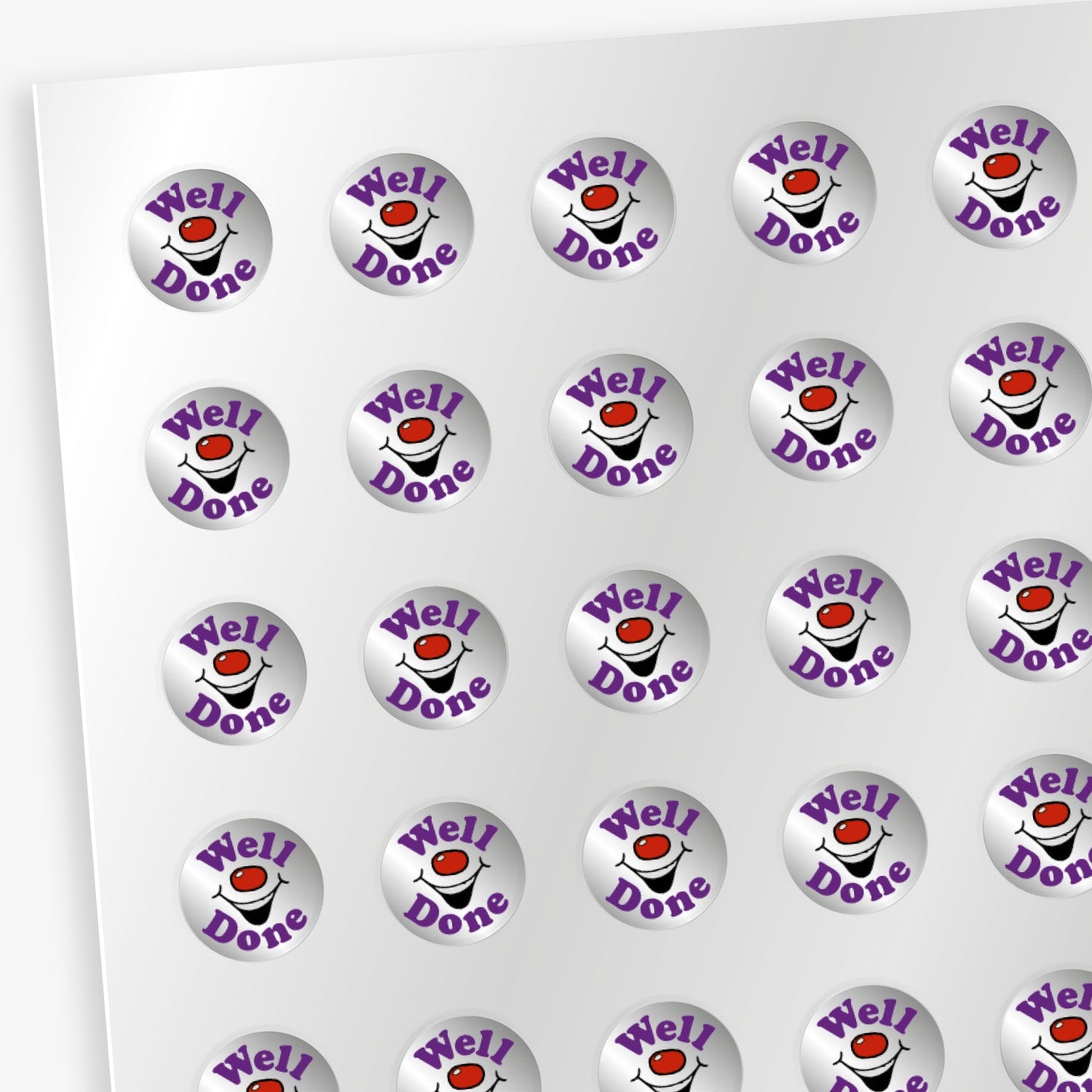 196 Metallic Well Done Smiley Stickers - 10mm