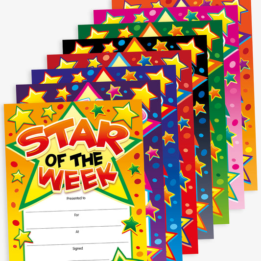48 Star of the Week Portrait Certificates - A5