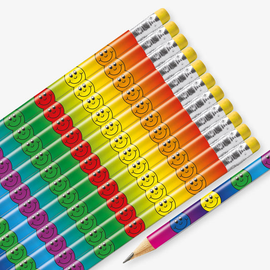 12 Smiley Face Spectrum Pencils