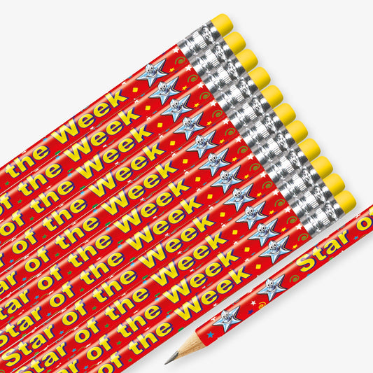 12 Star of the Week Pencils - Red