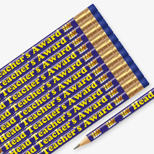 12 Head Teacher's Award Crown Pencils