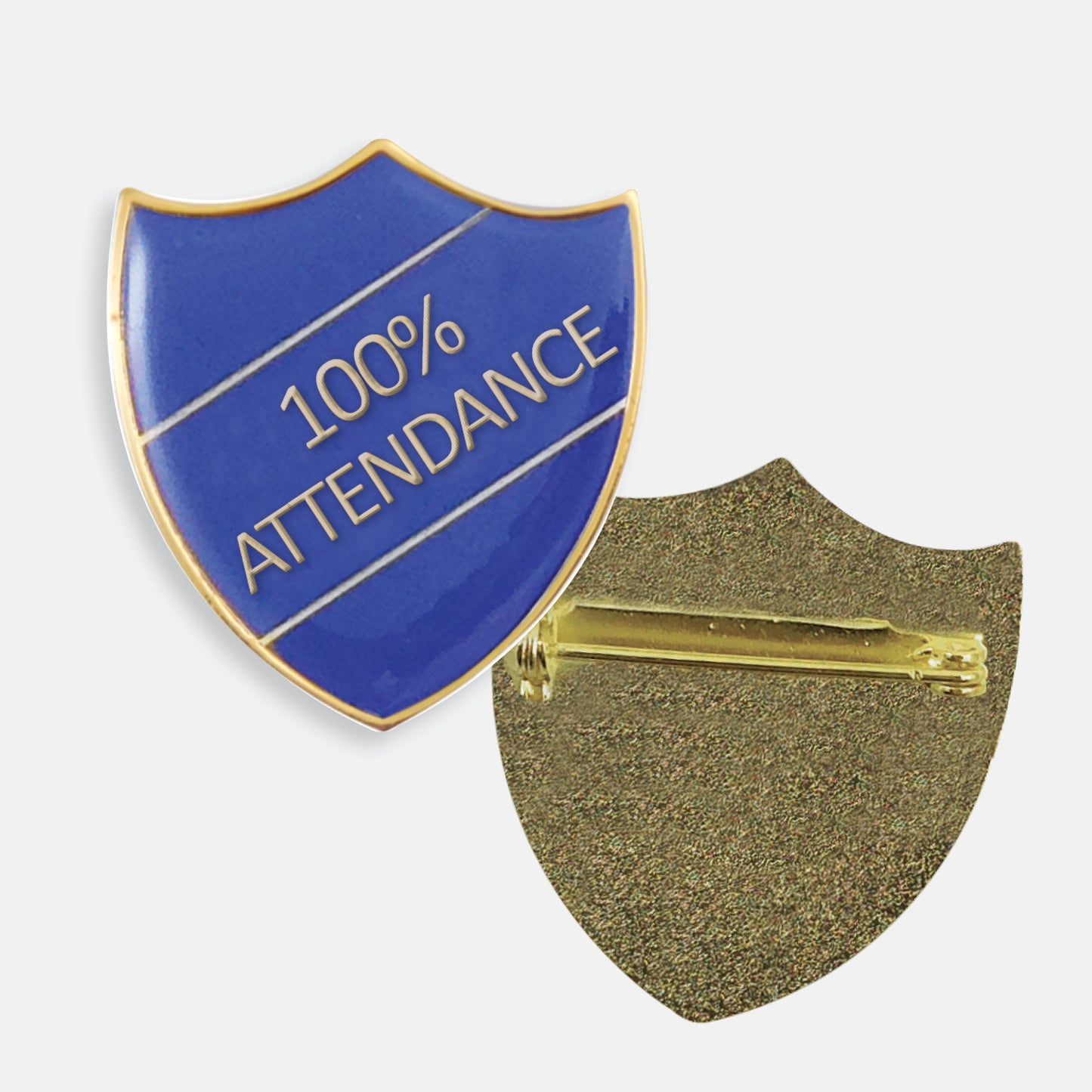 Enamel 100% Attendance Shield Badge - 30 x 26mm