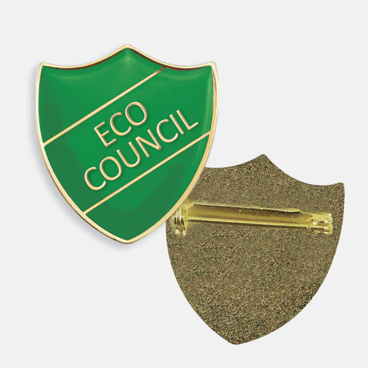 Enamel Eco Council Shield Badge - Green - 30 x 26mm