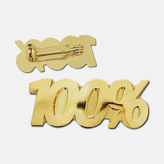 Metal 100% Badge - 25 x 10mm