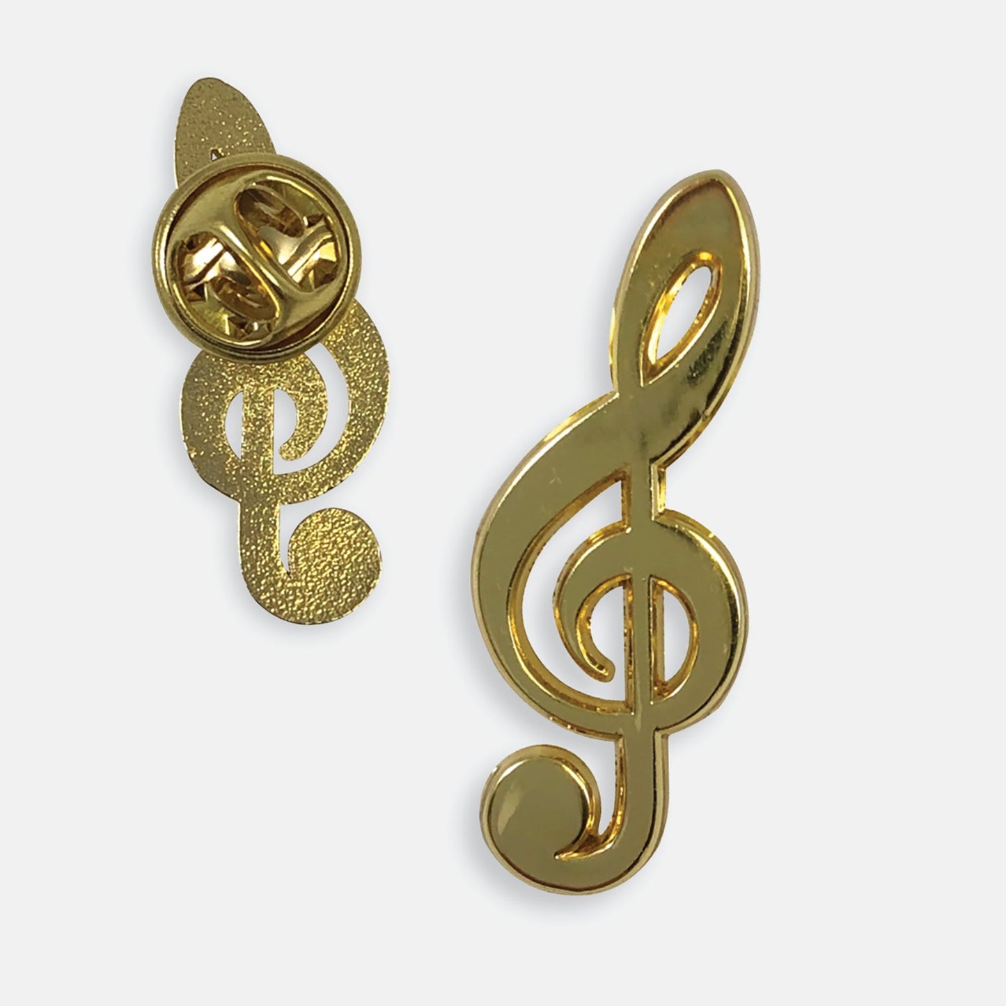 Metal Gold Treble Clef Badge - 30 x 11mm