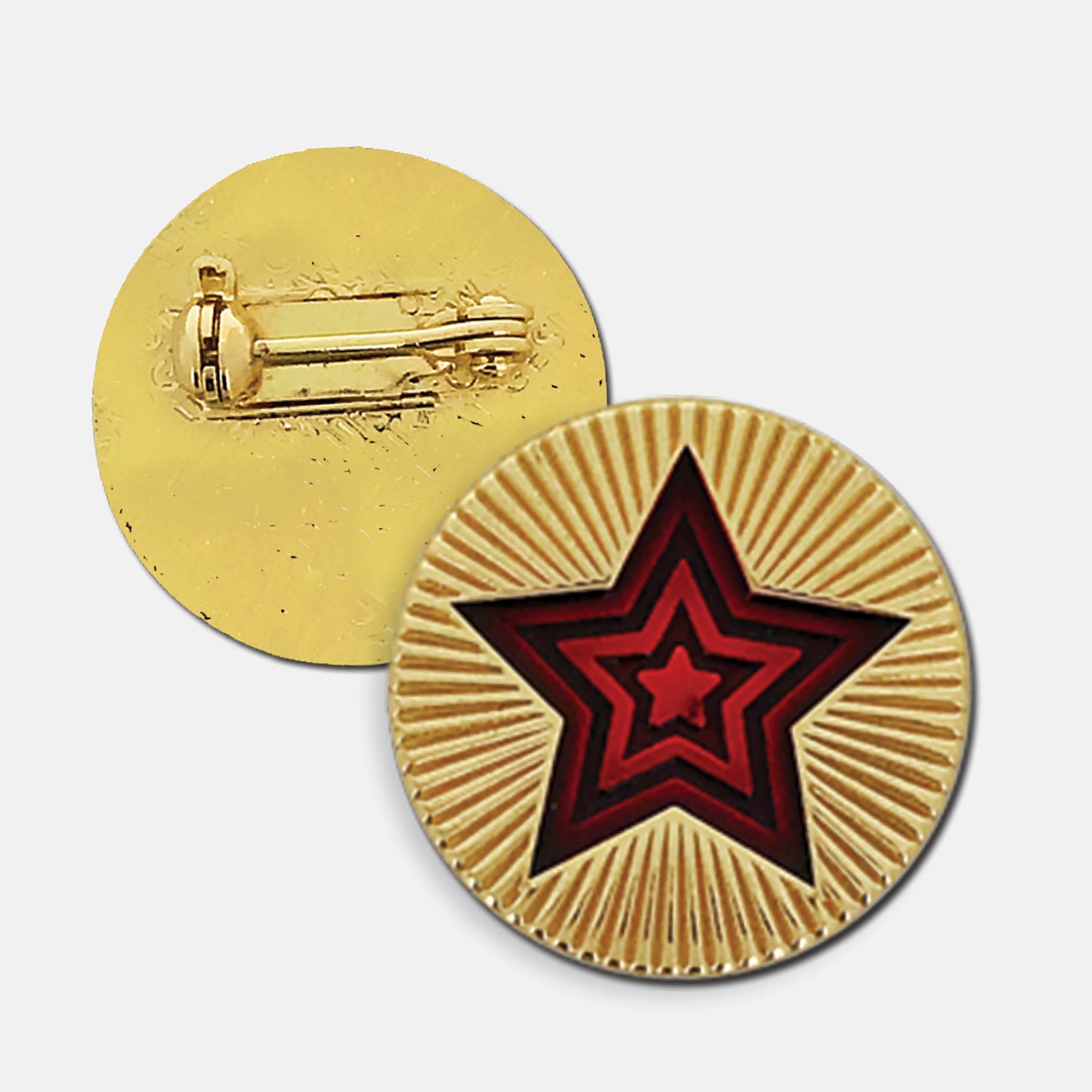 Enamel Round Star Badge - 20mm