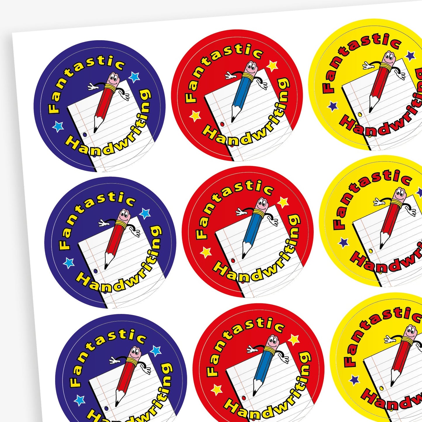 70 Fantastic Handwriting Stickers - 25mm