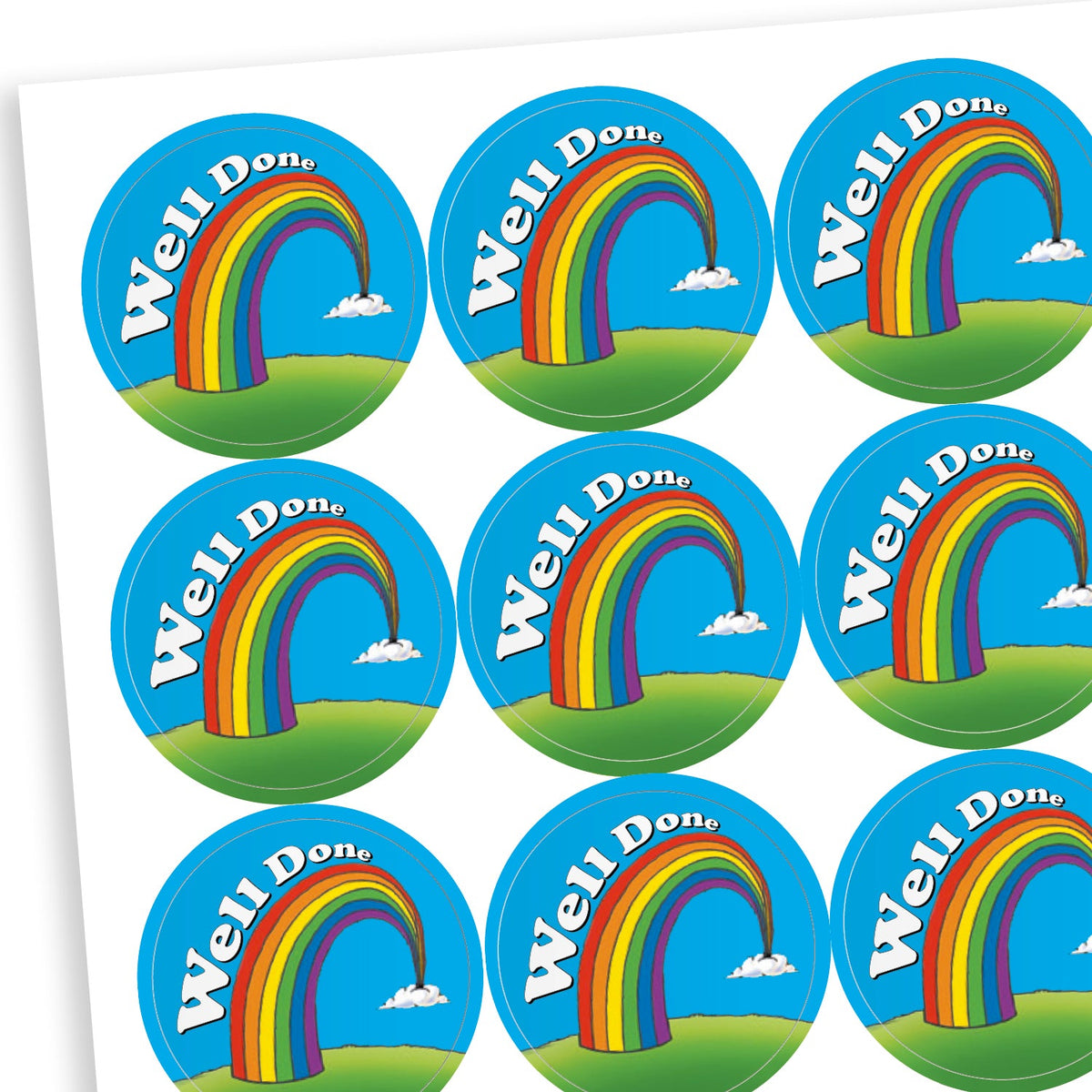 Well Done Fall Sticker Rainbow Stickers | Well Done | x 70 | 25mm | Rewards