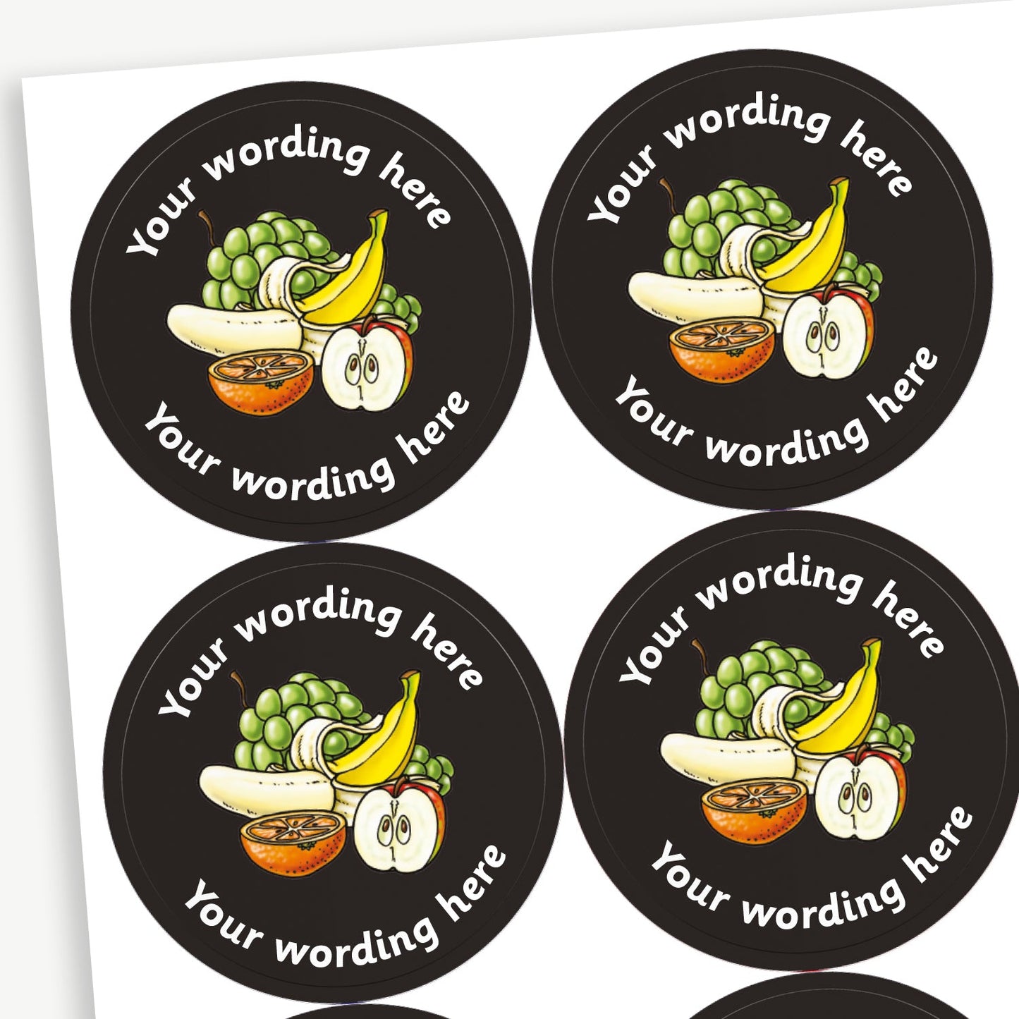 35 Personalised Fruit Stickers - 37mm