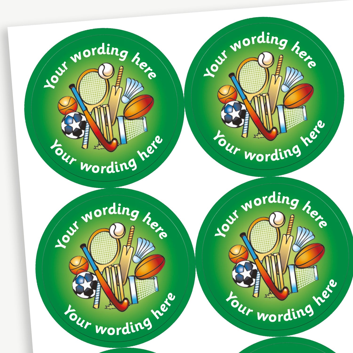 Personalised Sports Equipment Stickers | x 35 | 37mm