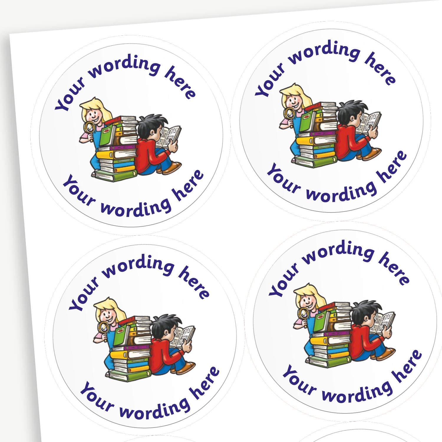 Personalised Children Reading Stickers | x 35 | 37mm