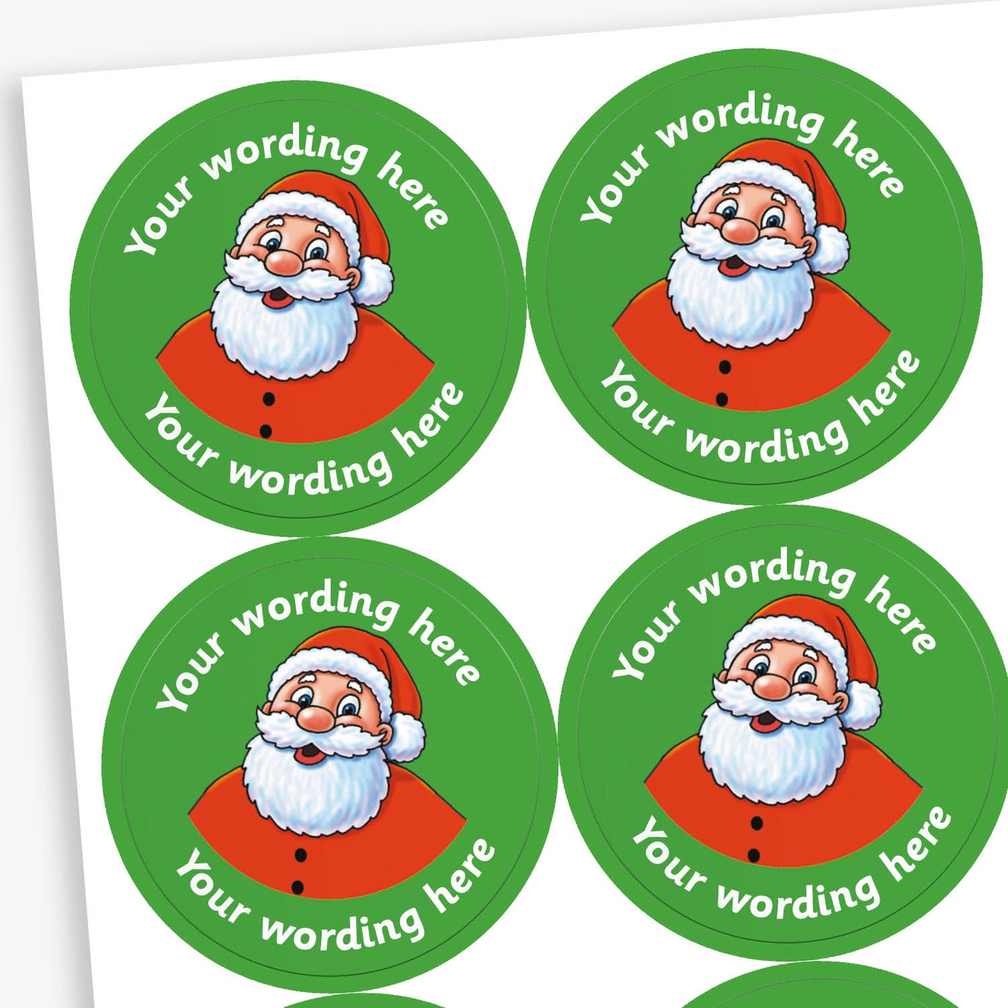 35 Personalised Santa Stickers - 37mm