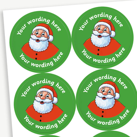 35 Personalised Santa Stickers - 37mm