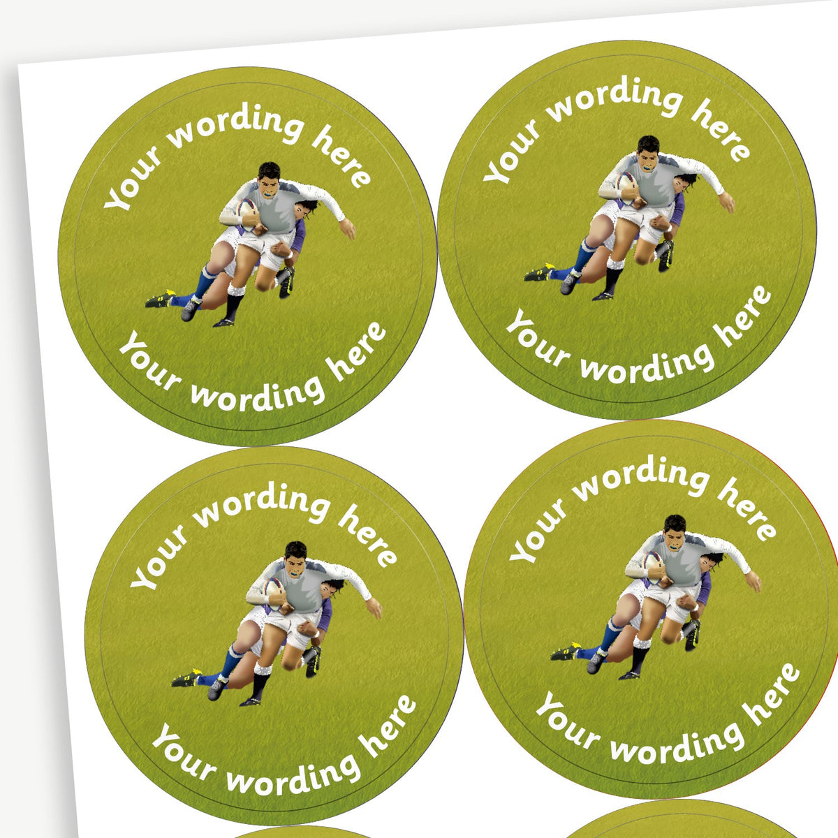 Shell Rugby Stickers Personalised Rugby Stickers | 35 per sheet | 37mm | Rewards