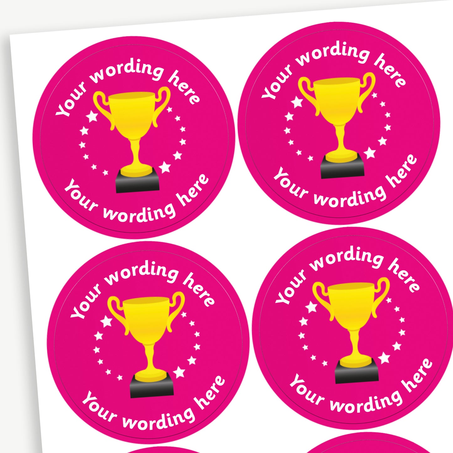 35 Personalised Trophy Stickers - 37mm