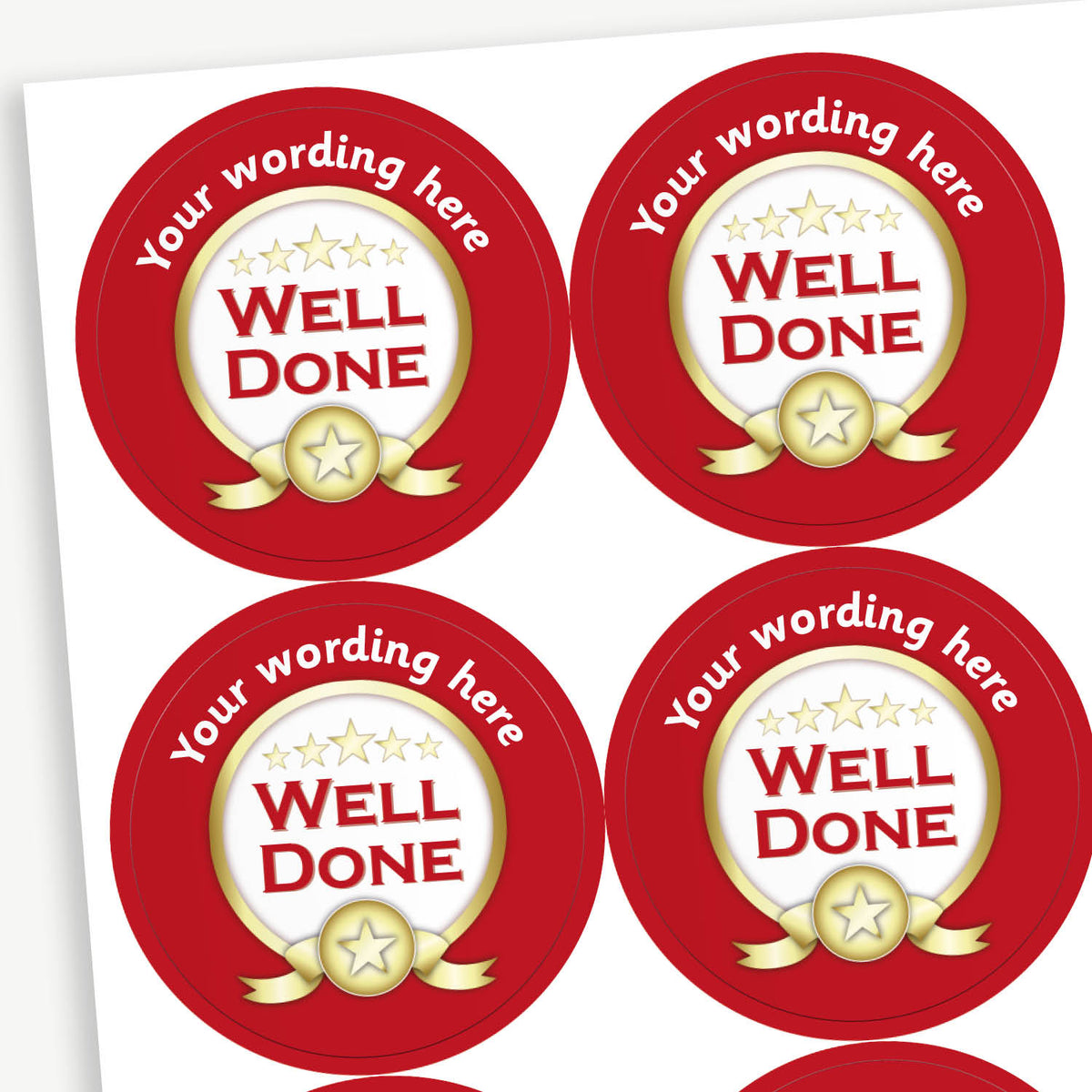Well Done Fall Sticker Personalised Well Done Stickers | Choose a Colour | x 35