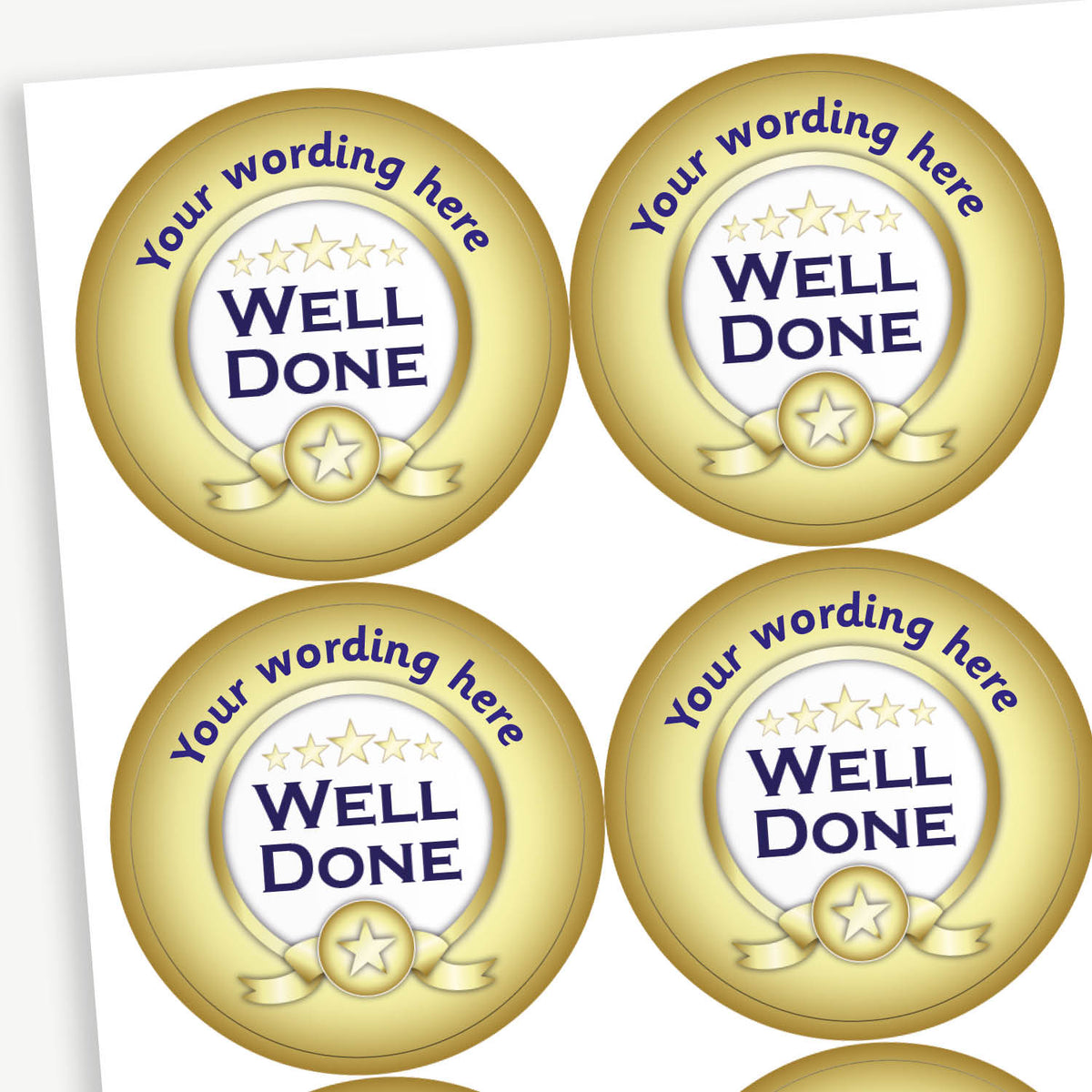 Well Done Fall Sticker Personalised Well Done Stickers | Choose a Colour | x 35