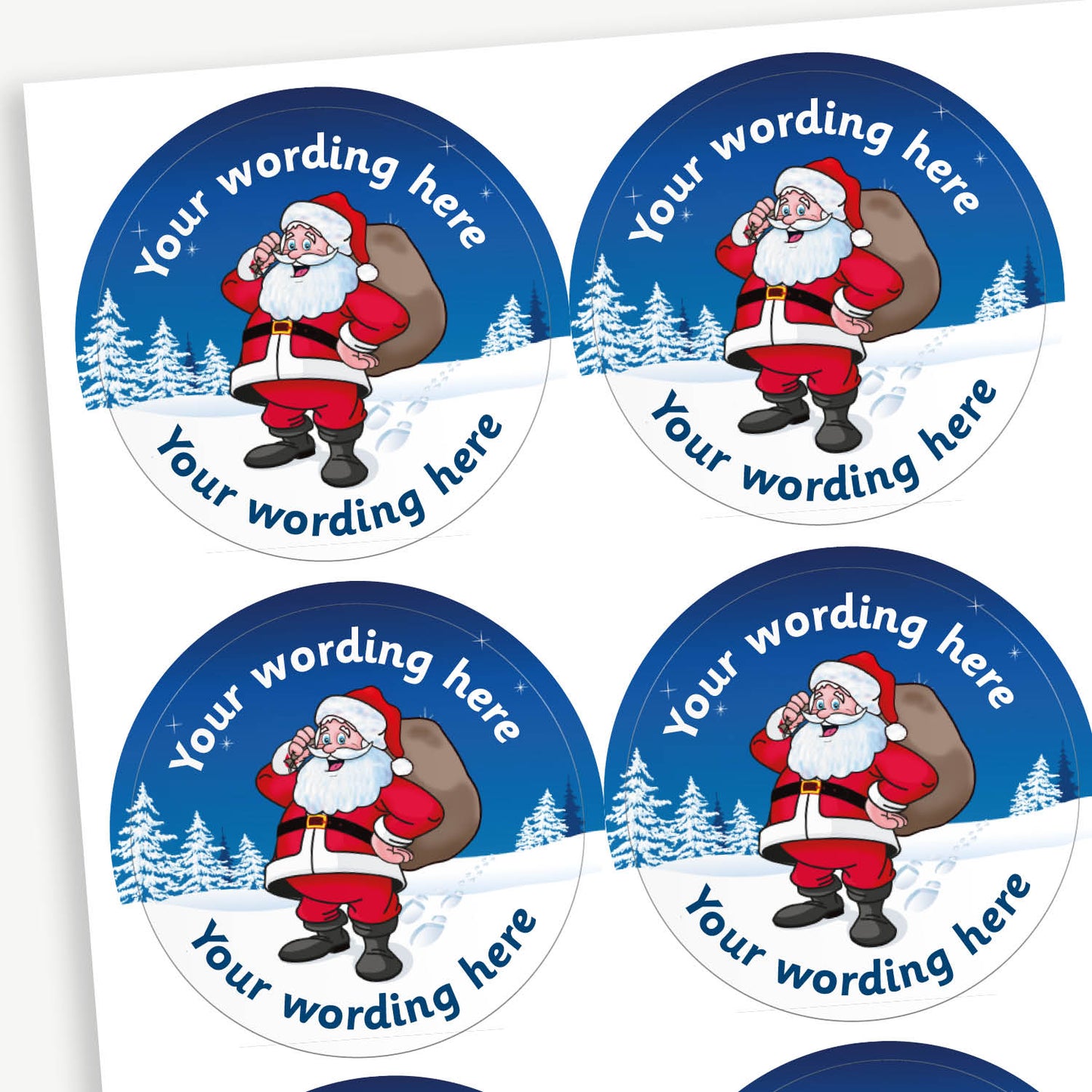 35 Personalised Father Christmas Stickers - 37mm