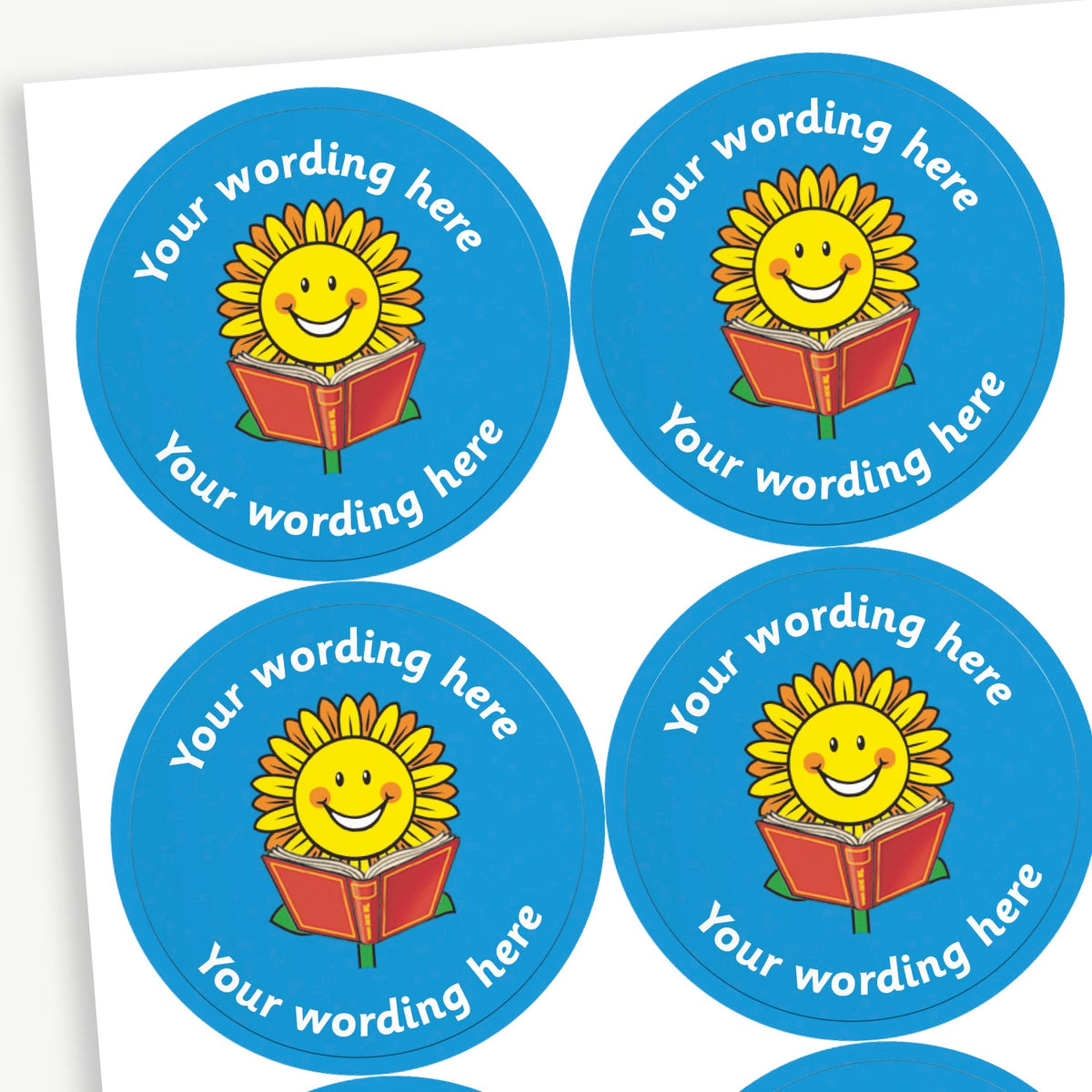 Read Below Sticker Personalised Reading Stickers | Sunflower | 35 per sheet