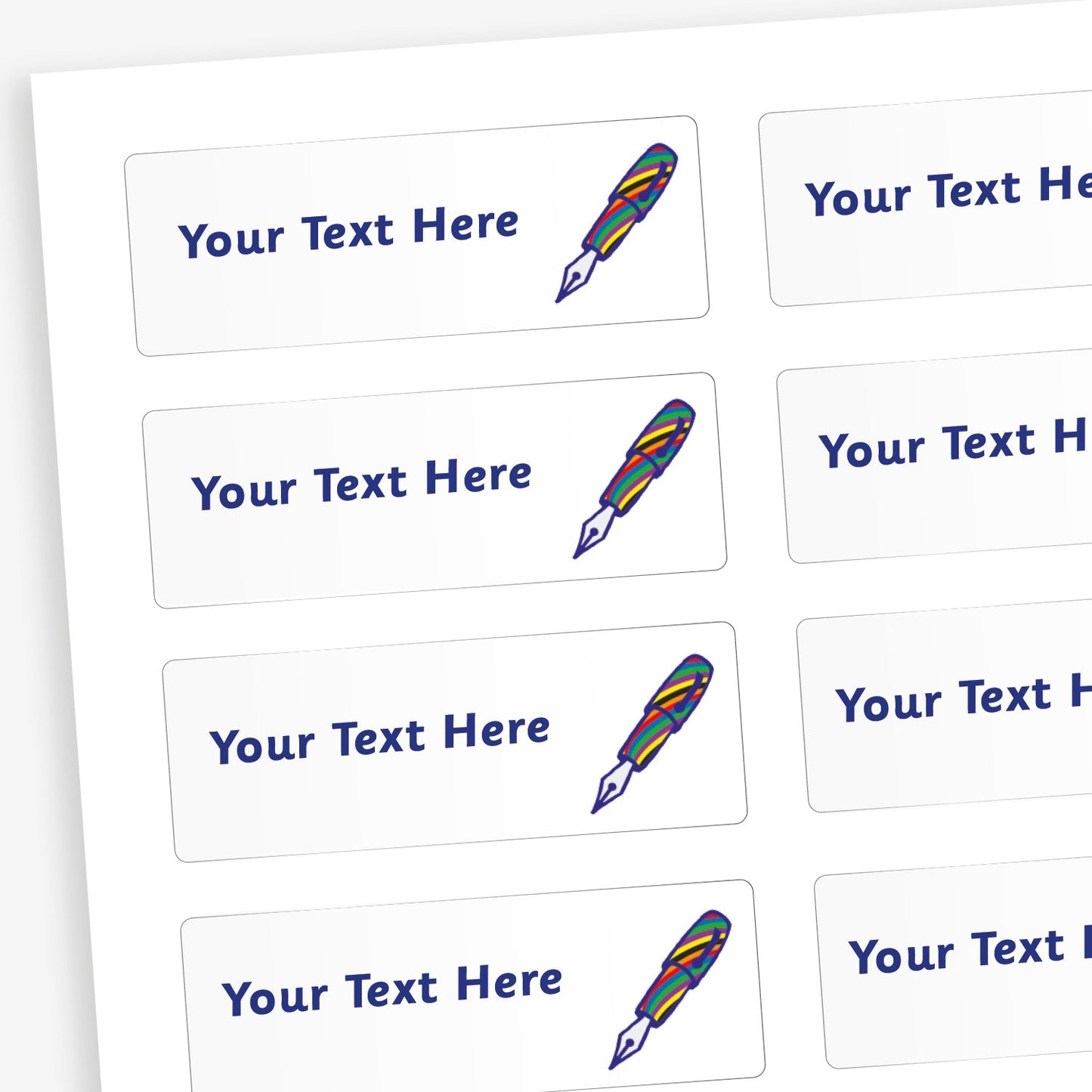 56 Personalised Pen Stickers - 46 x 16mm