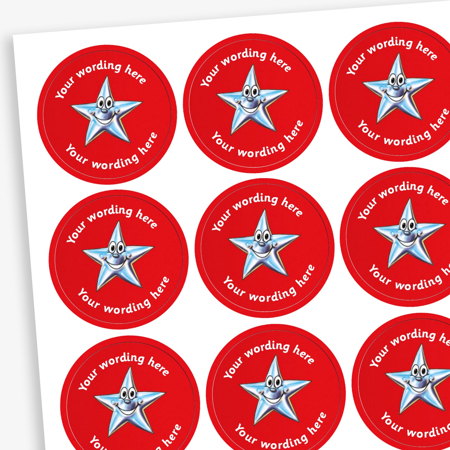 70 Personalised Star Stickers - 25mm