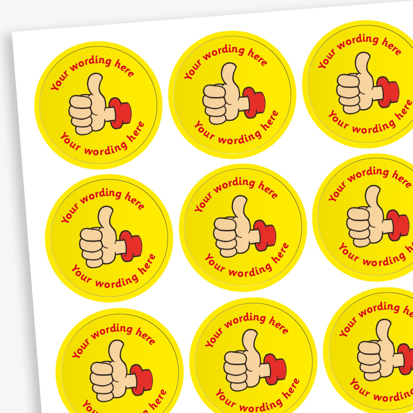 70 Personalised Thumb Stickers - 25mm