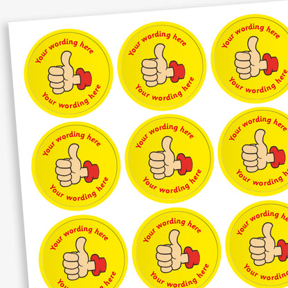 70 Personalised Thumb Stickers - 25mm