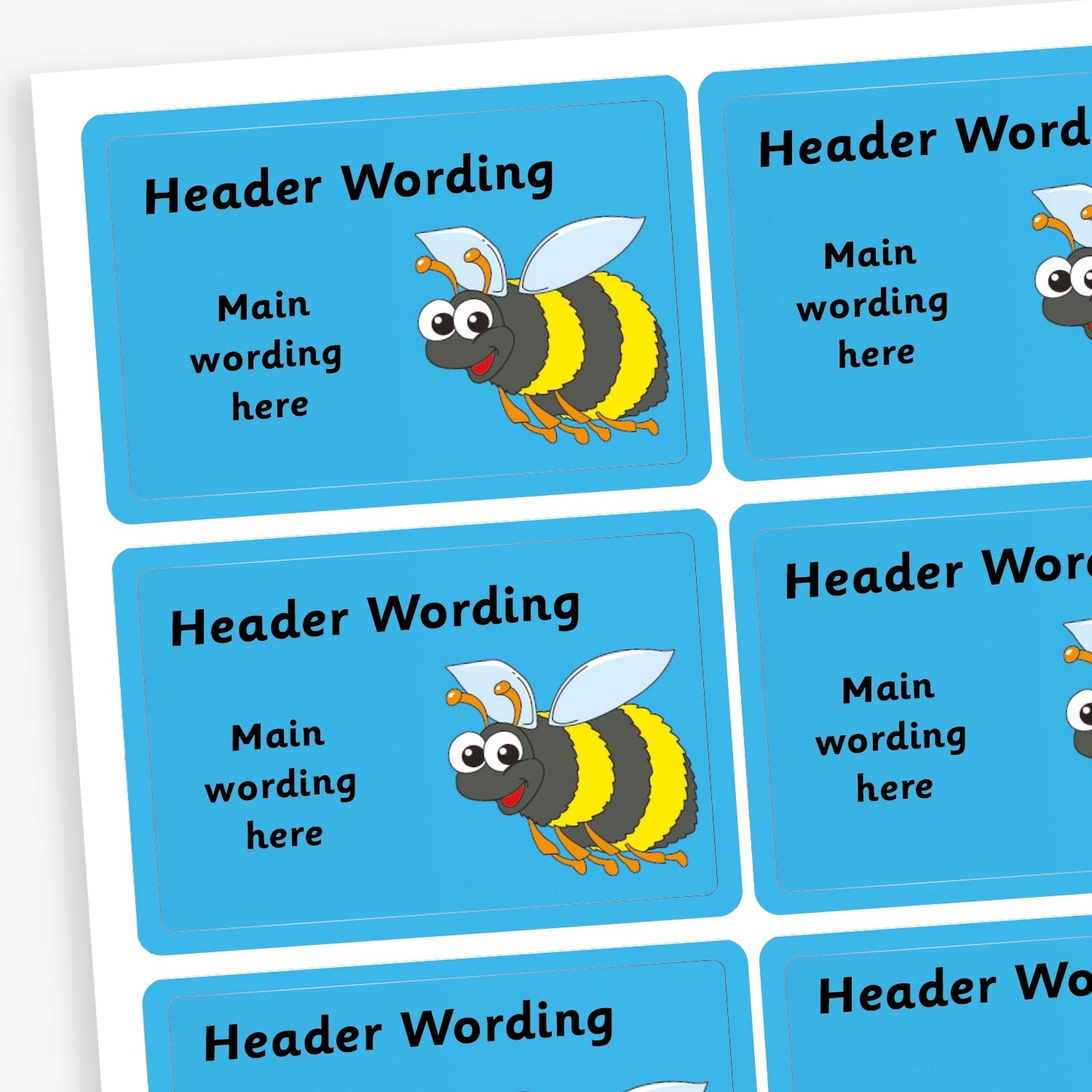 32 Personalised Bee Stickers - 46 x 30mm