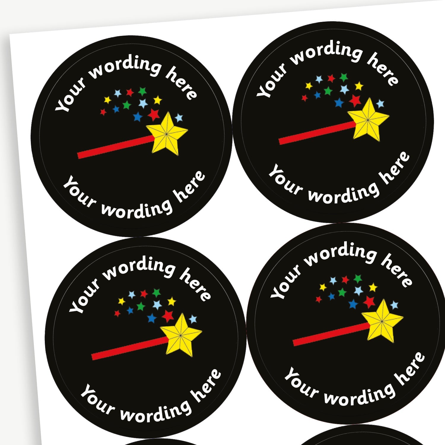 Personalised Magic Wand Stickers | 35 per sheet | 37mm