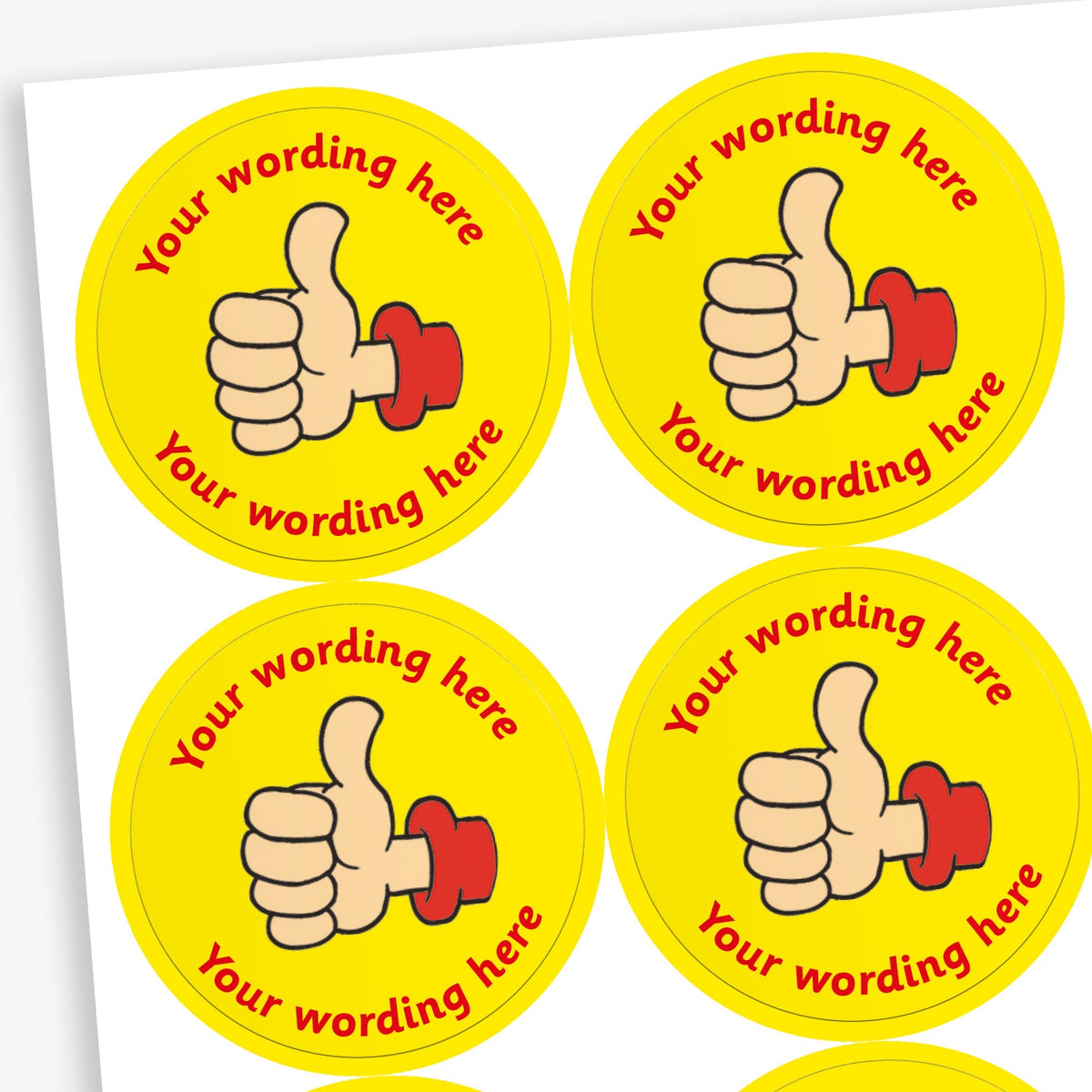 Up Ups Sticker Personalised Thumbs Up Stickers | 35 per sheet | 37mm