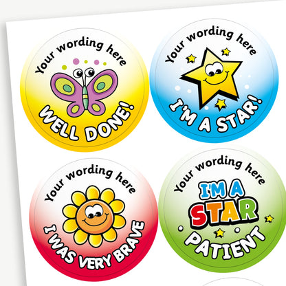 35 Personalised Healthcare Stickers - 37mm