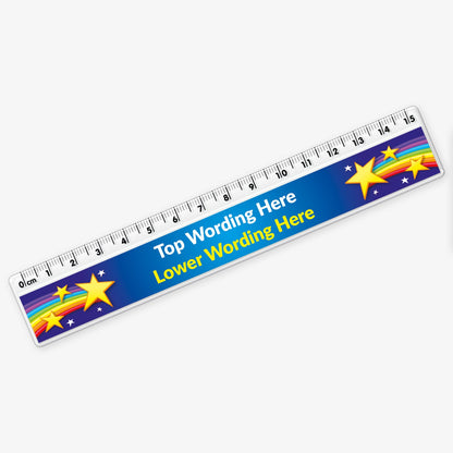 6 Personalised Star Burst Ruler - 15cm