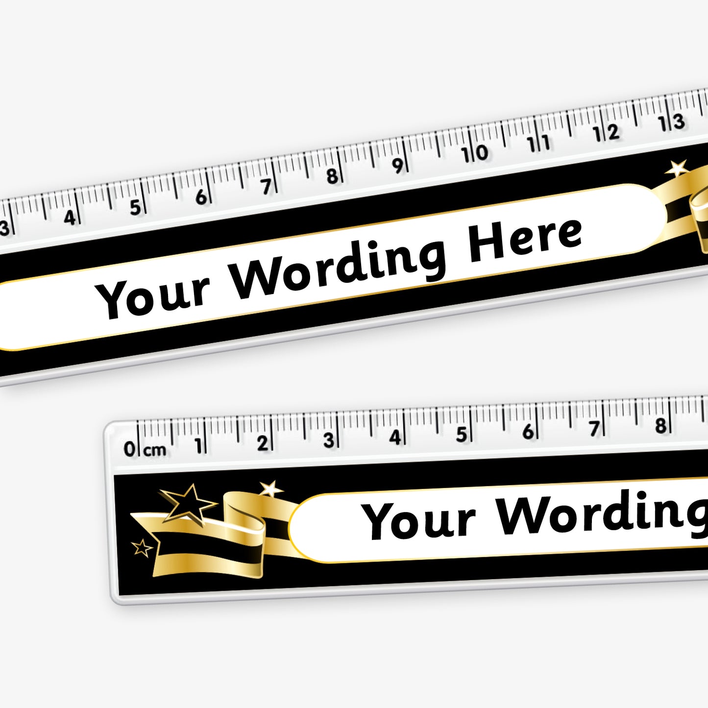 Personalised Gold Banner Ruler | 15cm | Choose Your Wording