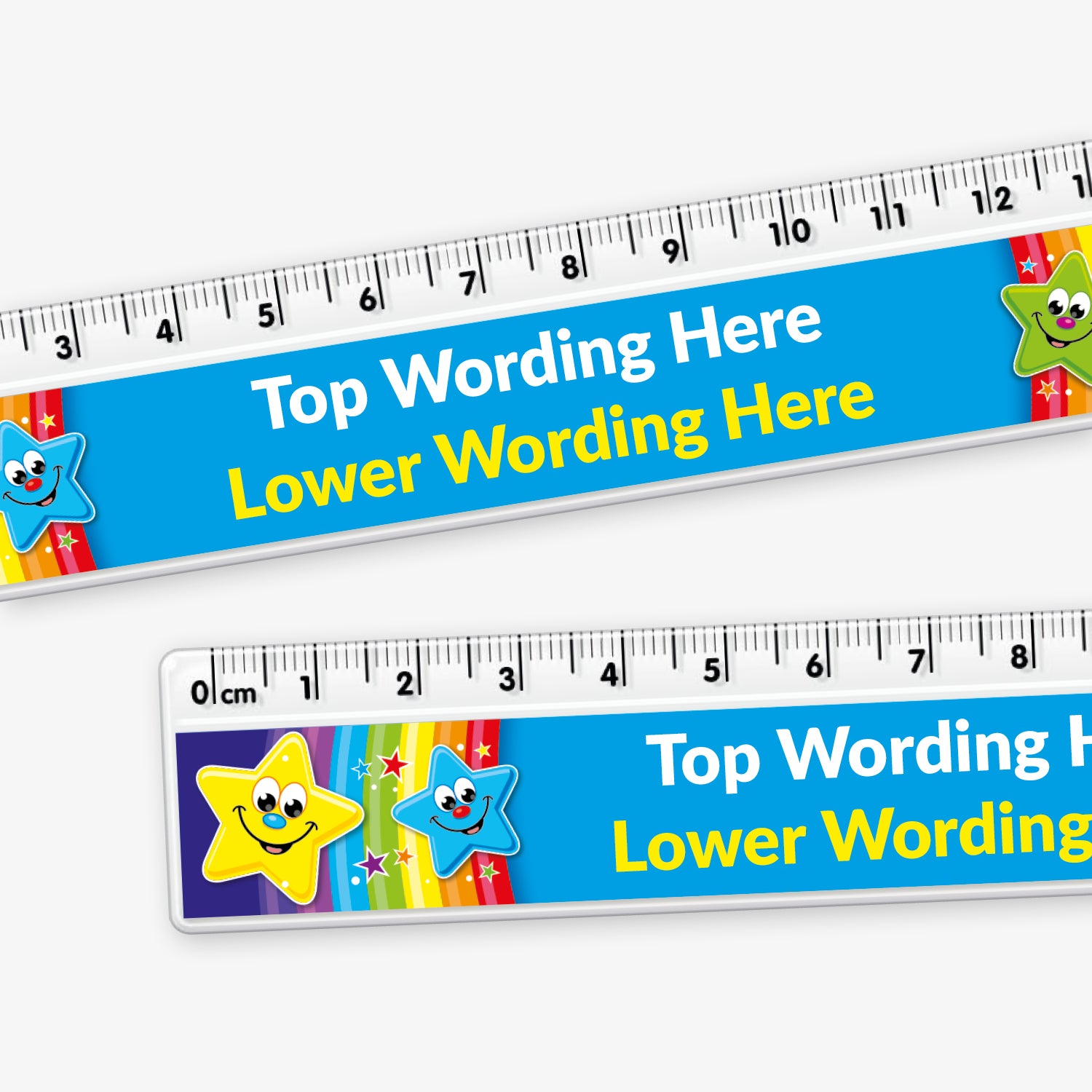 Personalised Smiley Stars Ruler | 15cm | Choose Your Wording