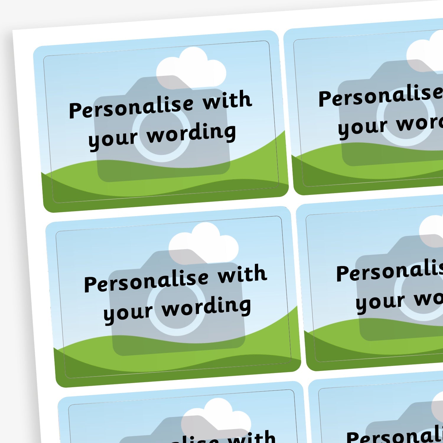 Upload your own image Sticker | 32 per sheet | 46mm x 30mm