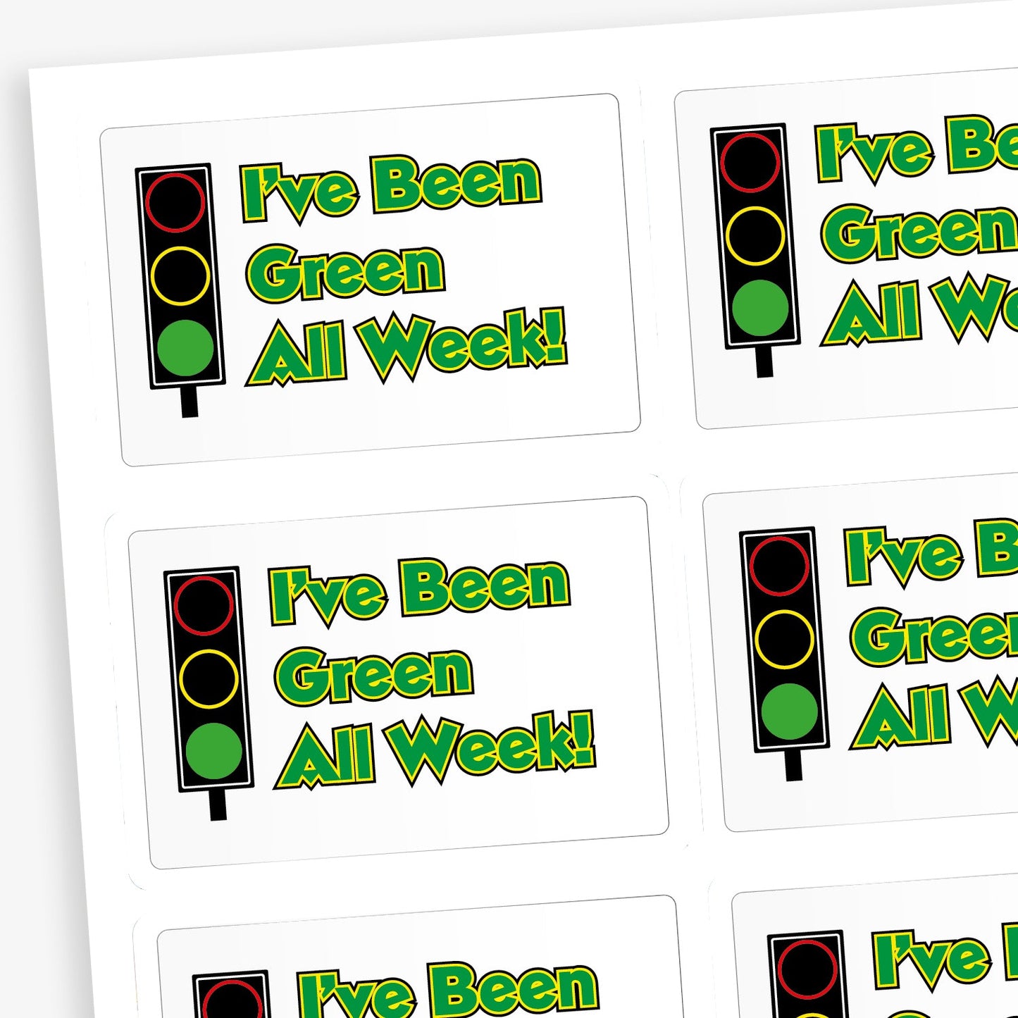 32 I've Been Green All Week Stickers  - 46 x 30mm