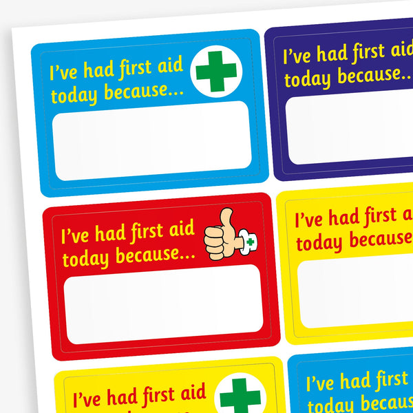 First Aid Today Stickers | 32 per sheet | 46mm x 30mm