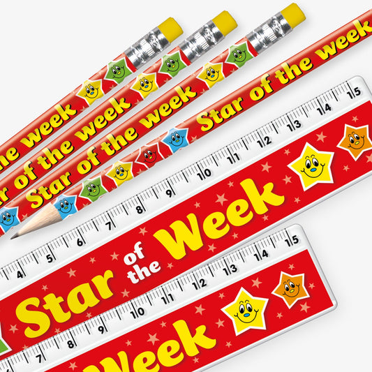 12 Star of the Week Pencil and Ruler Bundle