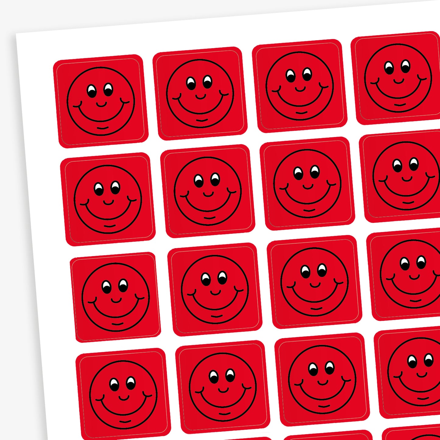 140 Square Smiley Stickers - 16mm