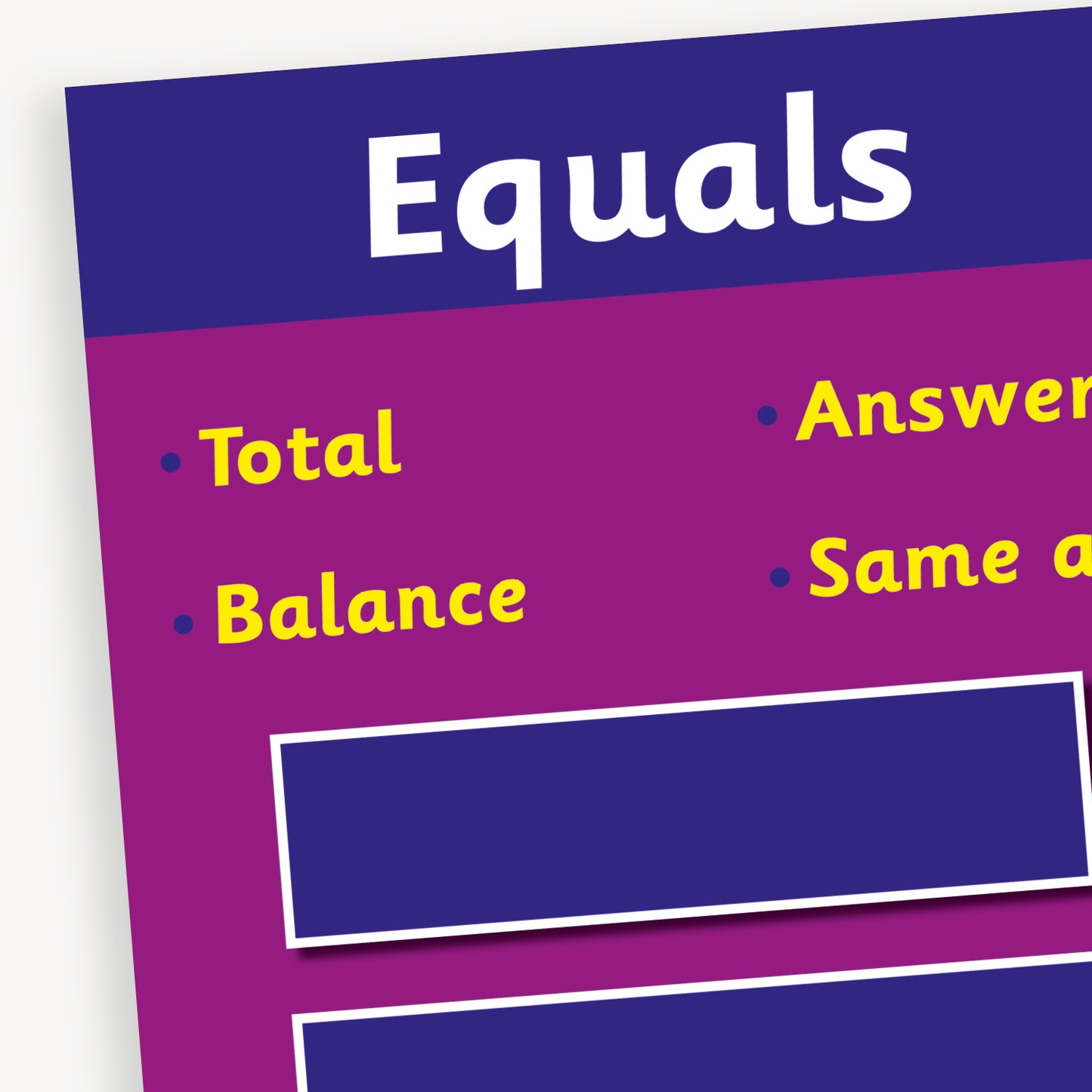Equals Vocabulary Poster - A2
