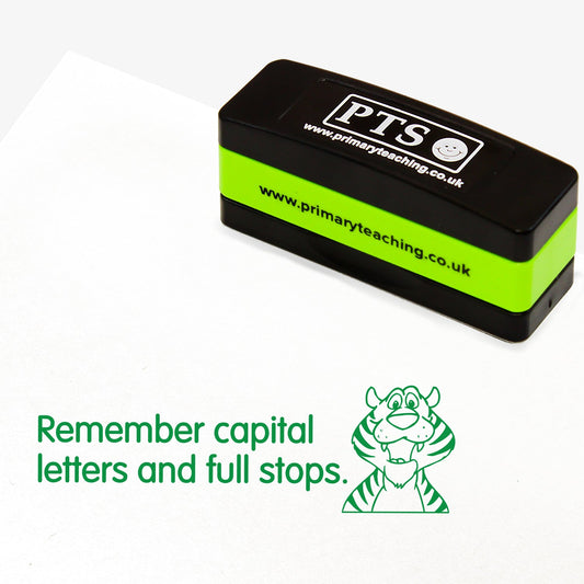 Remember Capital Letters and Full Stops Stakz Stamper - Green - 44 x 13mm