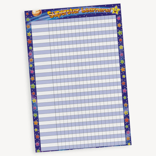 Superstar Learners Sticker Collector Chart - A2