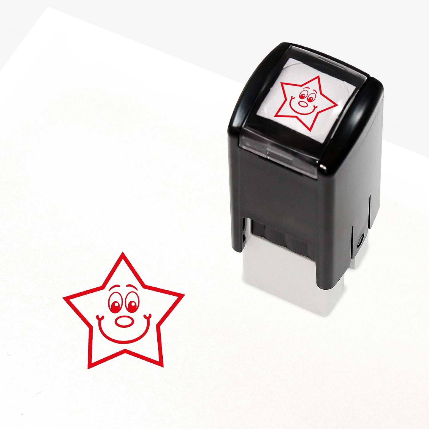 Mini Smiley Star Stamper - Red - 10mm