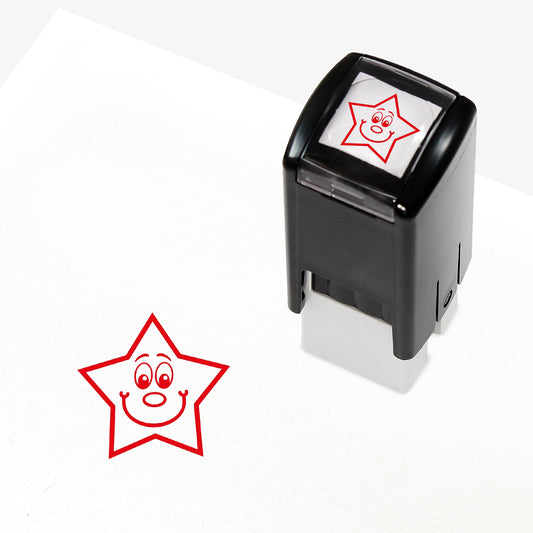 Mini Smiley Star Stamper - Red - 10mm